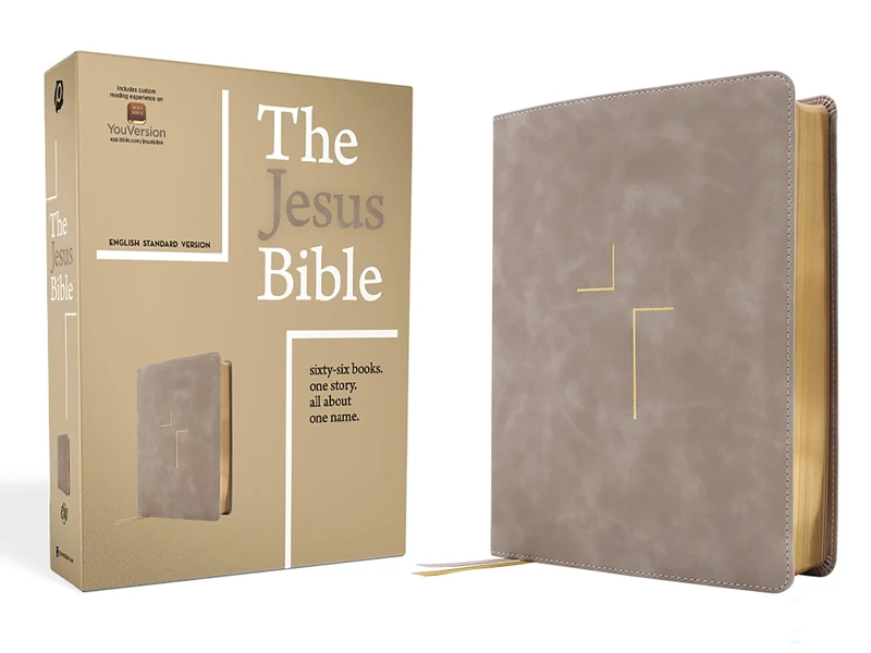 The Jesus Bible, ESV Edition, Leathersoft, Stone: Esv Edition, Stone