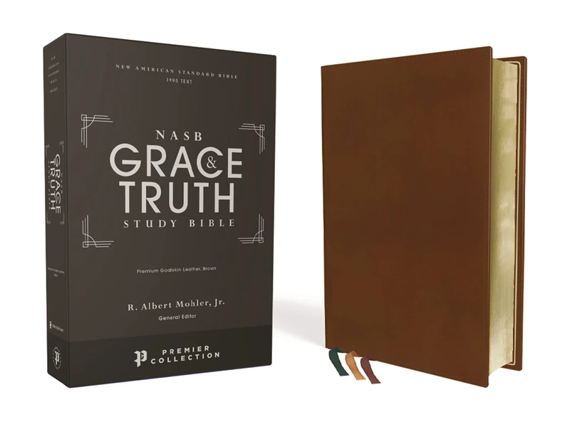 NASB, The Grace and Truth Study Bible, Premium Goatskin Leather, Brown, Premier Collection, Black Letter, 1995 Text, Art Gilded Edges, Comfort Print: ... 1995 Text, Art Gilded Edges, Comfort Print