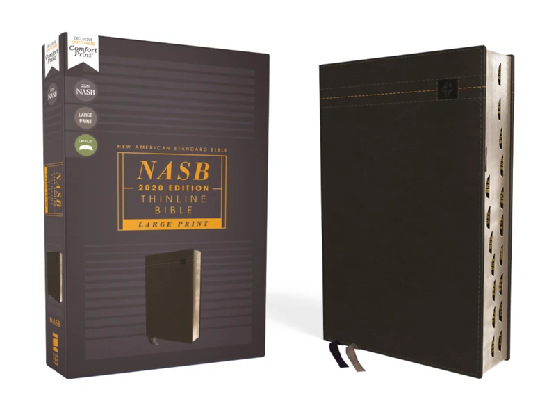 NASB, Thinline Bible, Large Print, Leathersoft, Black, Red Letter, 2020 Text, Thumb Indexed, Comfort Print: New American Standard Bible, Black, Leathersoft, 2020 Text, Comfort Print