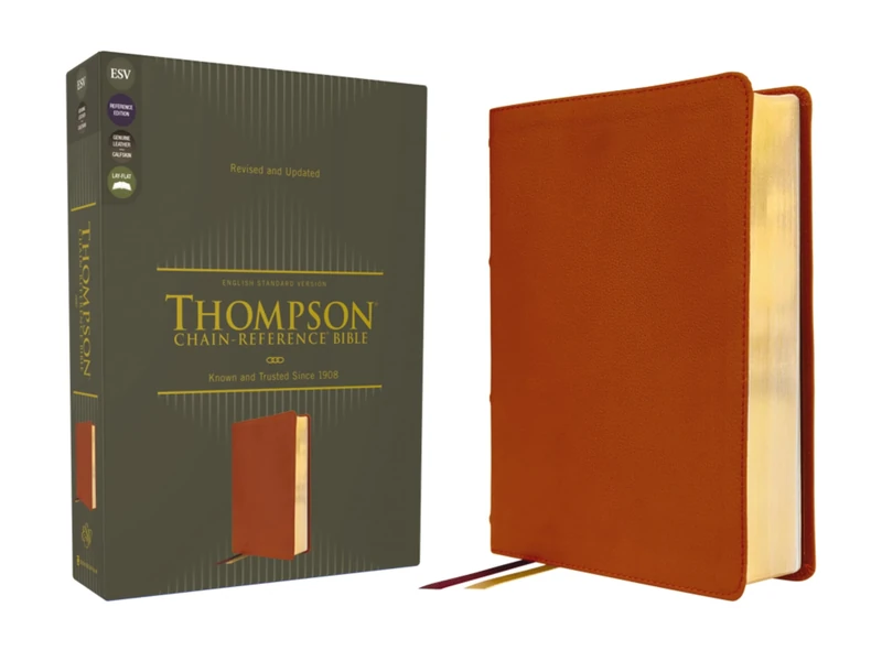 ESV, Thompson Chain-Reference Bible, Genuine Leather, Calfskin, Tan, Red Letter: English Standard Version, Tan, Calfskin Genuine Leather, Thompson Chain-reference, Red Letter