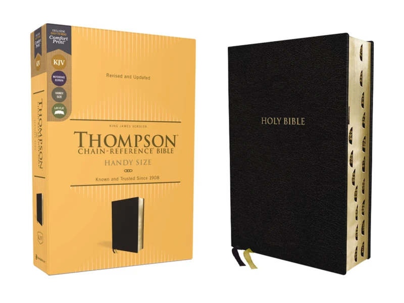 KJV, Thompson Chain-Reference Bible, Handy Size, European Bonded Leather, Black, Red Letter, Thumb Indexed, Comfort Print: King James Version, Black, European Bonded Leather, Red Letter