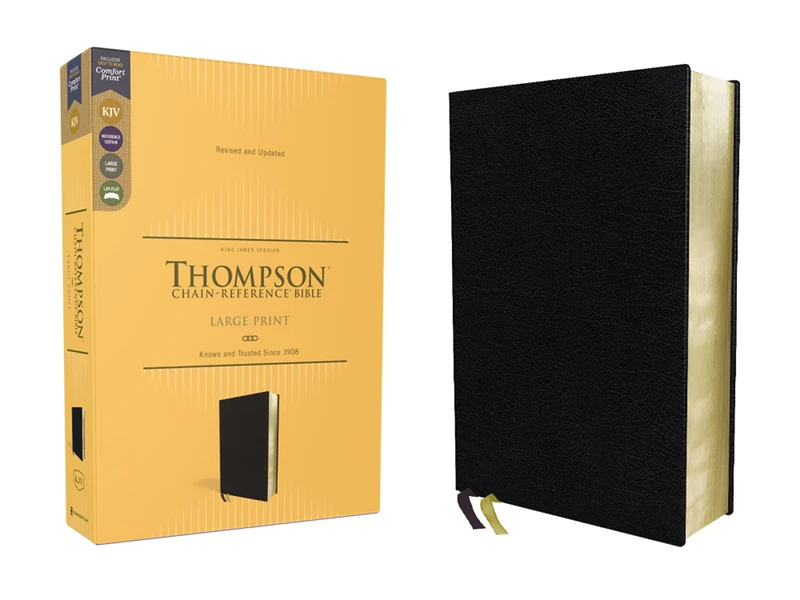 KJV, Thompson Chain-Reference Bible, Large Print, Bonded Leather, Black, Red Letter, Comfort Print: King James Version, Black, European Bonded Leather, Red Letter