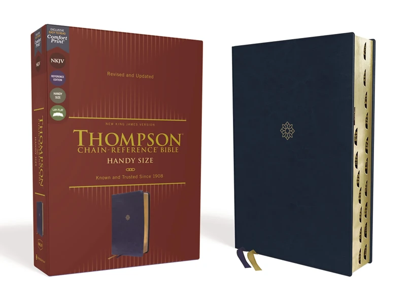 NKJV, Thompson Chain-Reference Bible, Handy Size, Leathersoft, Navy, Red Letter, Thumb Indexed, Comfort Print: New King James Version, Navy, ... Comfort Print, Thompson Chain-reference Bible