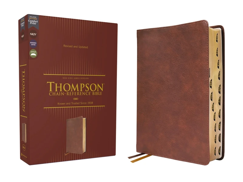 NKJV, Thompson Chain-Reference Bible, Leathersoft, Brown, Red Letter, Thumb Indexed, Comfort Print: New King James Version, Brown, Leathersoft, Red ... Comfort Print, Thompson Chain-reference Bible