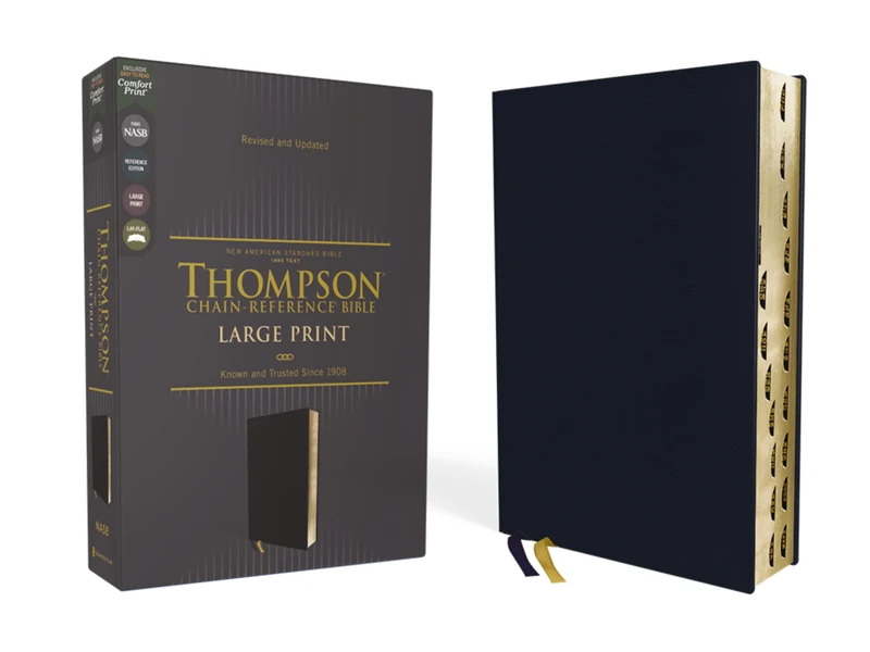NASB, Thompson Chain-Reference Bible, Large Print, Leathersoft, Navy, 1995 Text, Red Letter, Thumb Indexed, Comfort Print: New American Standard, ... Chain-Reference, Red Letter, Comfort Print