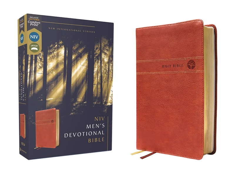 Niv, Men's Devotional Bible (by Men, for Men), Leathersoft, Brown, Comfort Print: New International Version, Brown, Leathersoft, Men's Devotional, Comfort Print