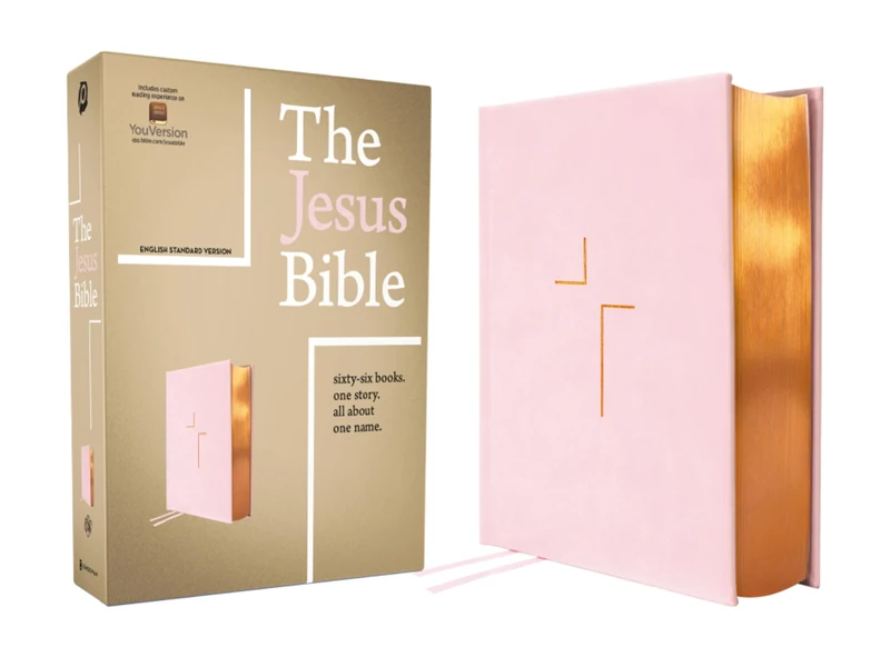 The Jesus Bible, ESV Edition, Leathersoft over Board, Pink: Sixty-Six Books. One Story. All About One Name.