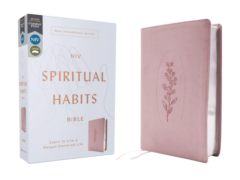 Niv, Spiritual Habits Bible, Leathersoft, Pink, Red Letter, Comfort Print: Learn to Live a Gospel-Centered Life - Image 1