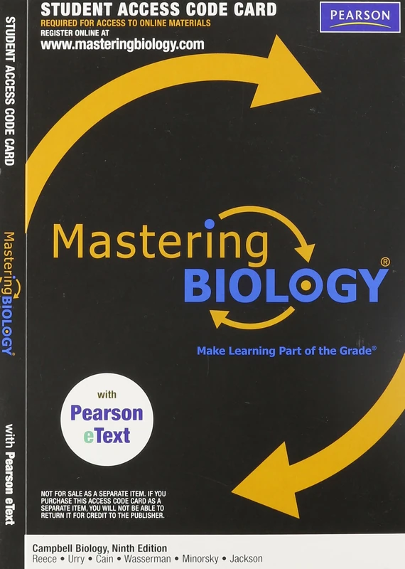 MasteringBiology with Pearson eText Student Access Code Card for Campbell Biology: With eText