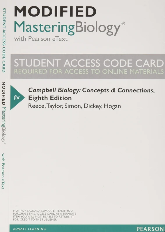 Modified Mastering Biology with Pearson eText -- ValuePack Access Card -- for Campbell Biology: Concepts & Connections