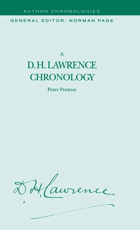 A D.H. Lawrence Chronology (Author Chronologies Series)