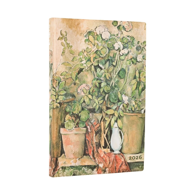 Paperblanks 2026 Cezannes Terracotta Pots and Flowers, Cezannes Terracotta Pots and Flowers, 12 Month Calendar, Flexi, Maxi, Day Overview, Elastic Band Closure, 400 Pg, 80 GSM - Image 1
