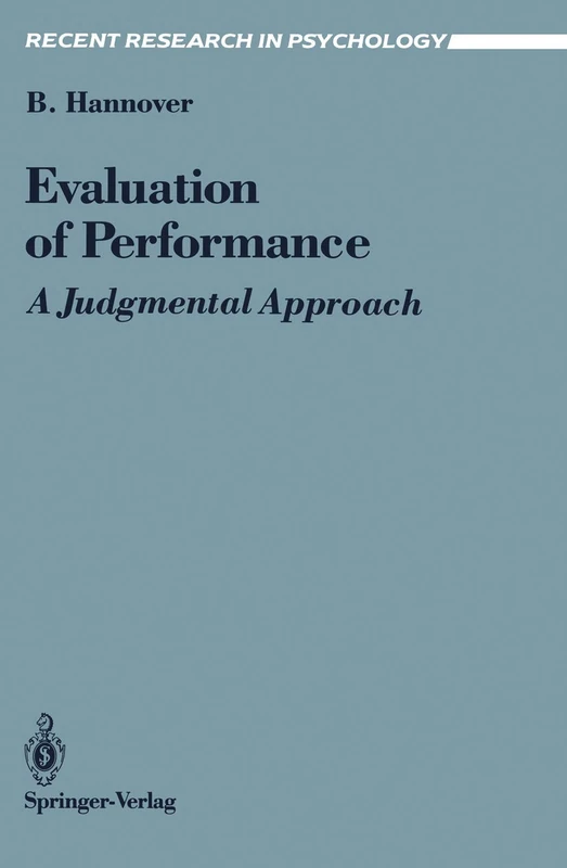 Evaluation of Performance: A Judgmental Approach (Recent Research in Psychology) - Image 1