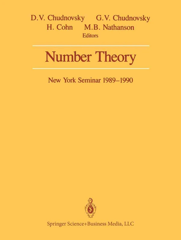 Number Theory: New York Seminar 1989–1990