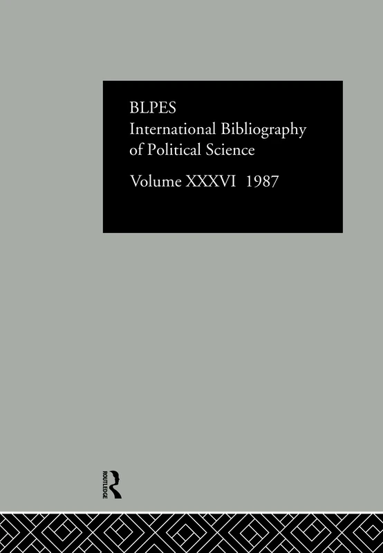 IBSS: Political Science: 1987 Volume 36