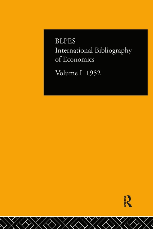 Intl Biblio Econom 1952 Vol 1 (IBSS ECONOMICS)