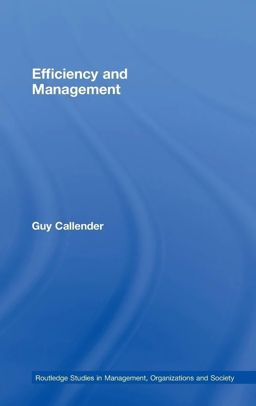 Efficiency and Management (Routledge Studies in Management, Organizations and Society)