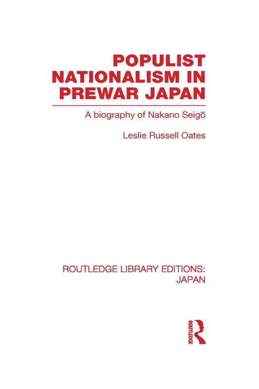 Routledge - Populist Nationalism in Pre-War Japan Biography