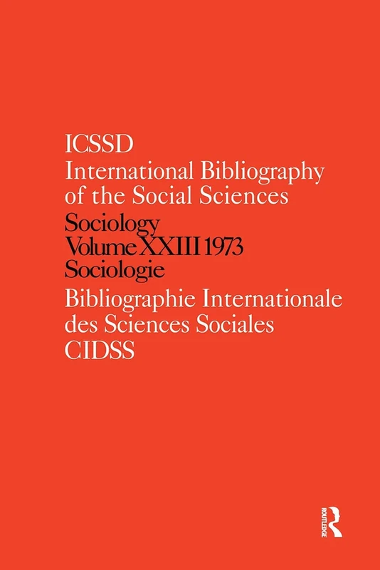 IBSS: Sociology: 1973 Vol 23: XXIII