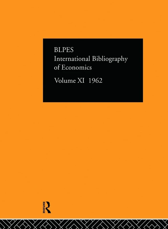 Intl Biblio Econom 1962 Vol 11: In English and French (IBSS ECONOMICS)