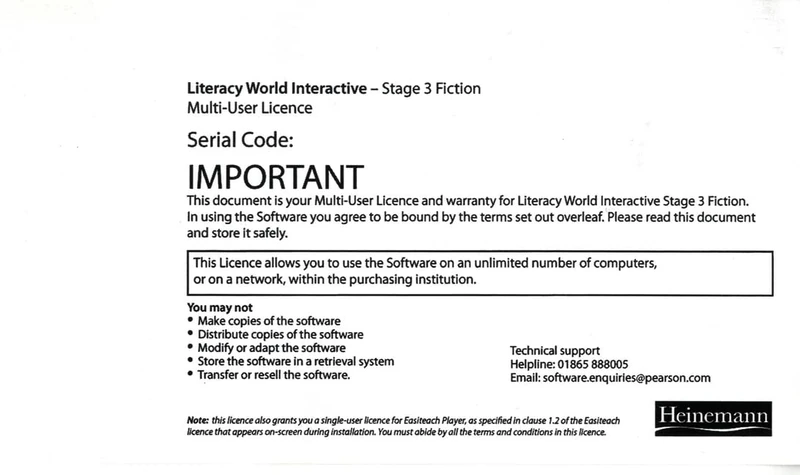Literacy World Interactive Stage 3 Fiction Multi User Licence Framework