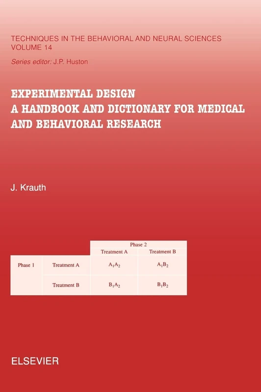Experimental Design: A Handbook and Dictionary for Medical and Behavioral Research (Techniques in the Behavioral and Neural Sciences): Volume 14