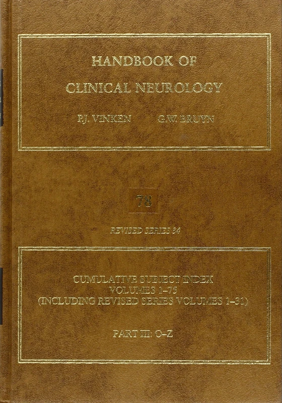 Elsevier Handbook of Clinical Neurology Volume 78 - Index