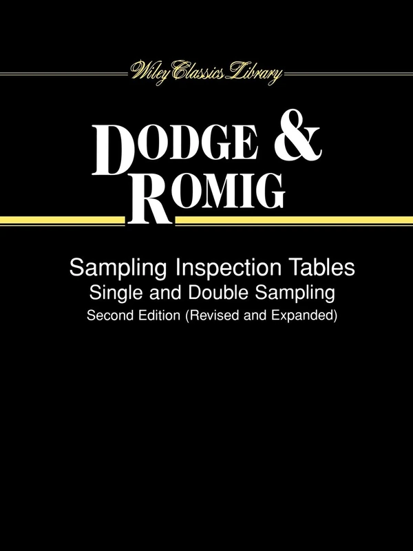 Sampling Inspection Tables: Single and Double: Second Edition: Single and Double Sampling: 68 (Wiley Classics Library) - Image 1