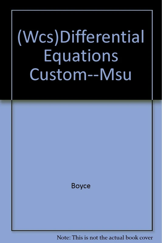 (Wcs)Differential Equations Custom--Msu