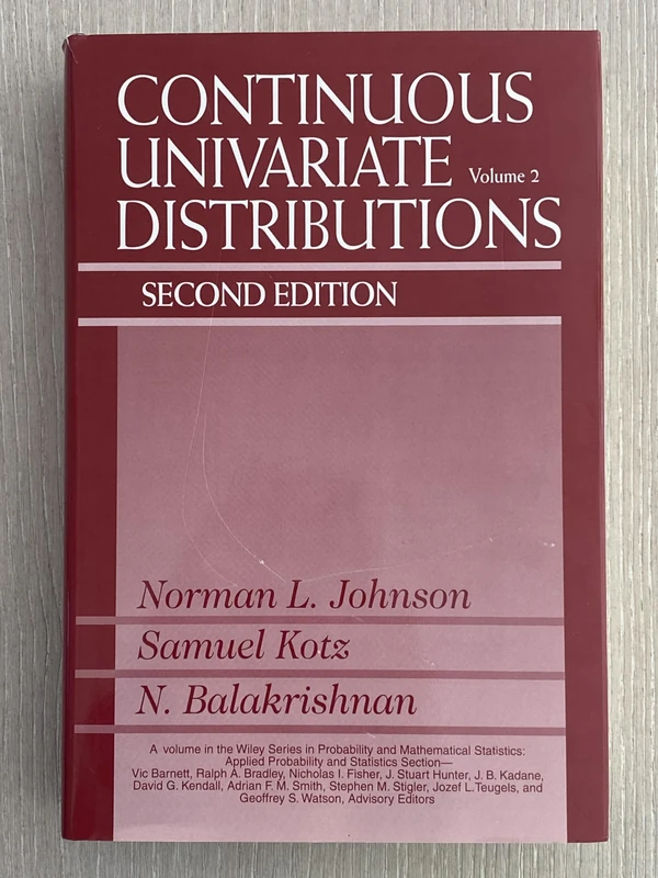 Continuous Univariate Distributions, Volume 2: 289 (Wiley Series in Probability and Statistics)