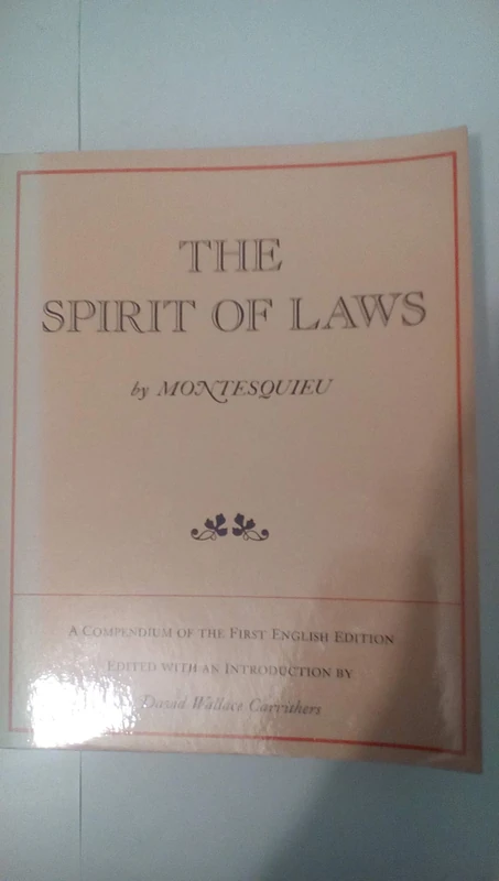 Montesquieu: The Spirit Of Laws (cloth) (The Spirit of the Laws)