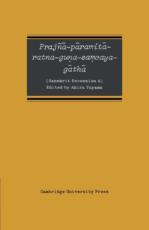 Prajña-paramita-ratna-guna-Samcaya-gatha: Sanskrit Recension A - Image 1