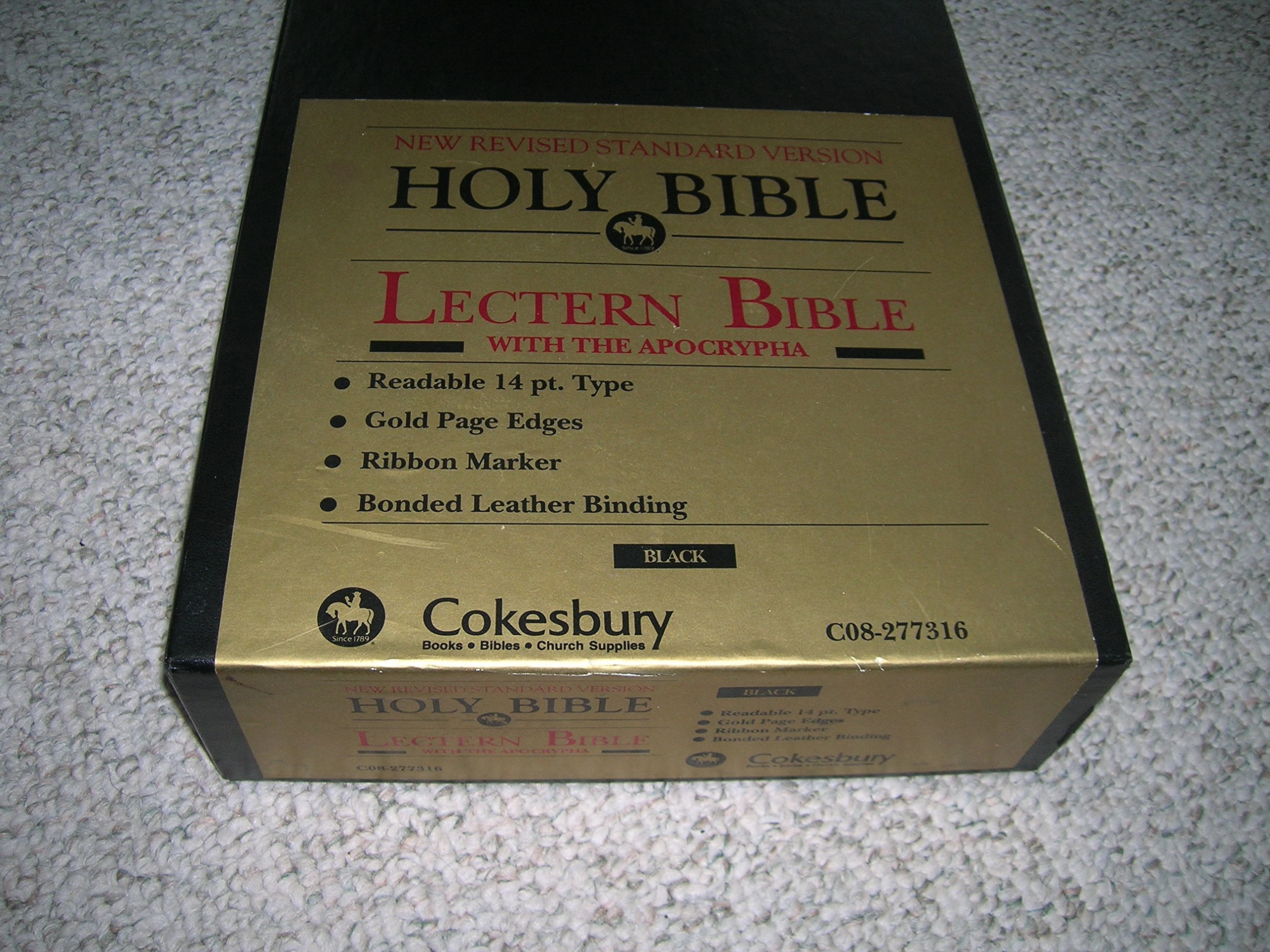 NRSV Lectern Bible with Apocrypha, Black Goatskin Leather over Boards, NR936:TAB Black Goatskin Leather Anglicized Edition