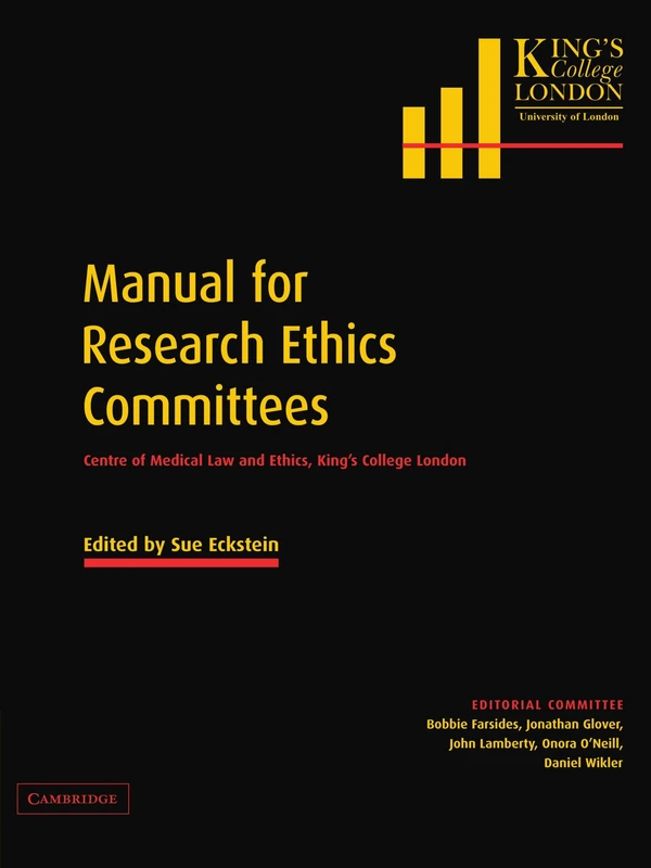 Manual for Research Ethics Committees - Cambridge University Press