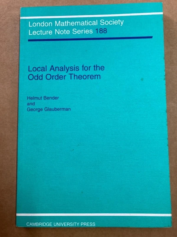 LMS: 188 Local Analysis Order Thm (London Mathematical Society Lecture Note Series, Series Number 188)