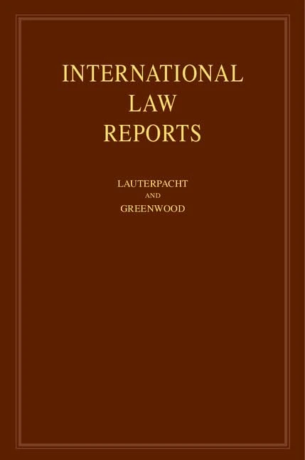 International Law Reports: Volume 145 (International Law Reports, Series Number 145)
