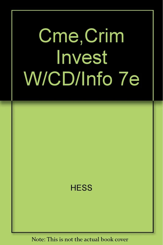 Cme,Crim Invest W/CD/Info 7e