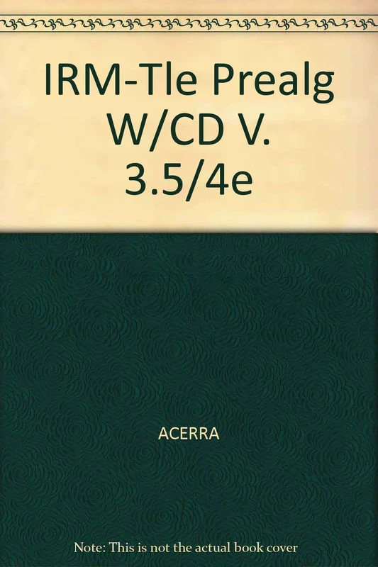 IRM-Tle Prealg W/CD V. 3.5/4e