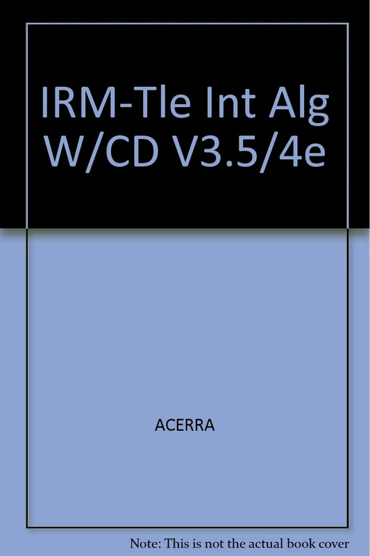 IRM-Tle Int Alg W/CD V3.5/4e