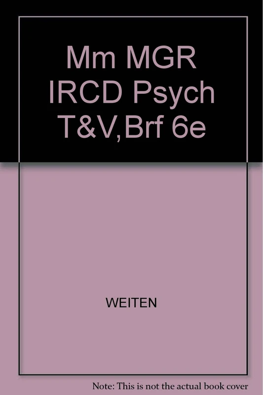 Mm MGR IRCD Psych T&V,Brf 6e