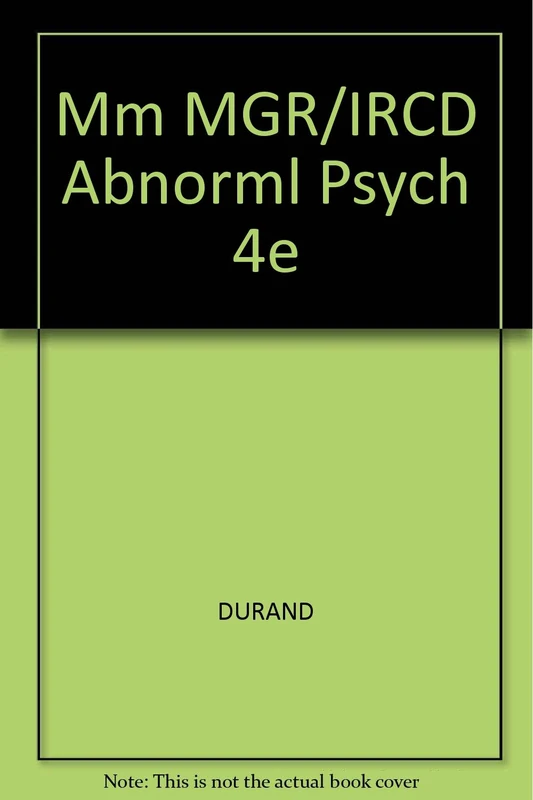 Mm MGR/IRCD Abnorml Psych 4e