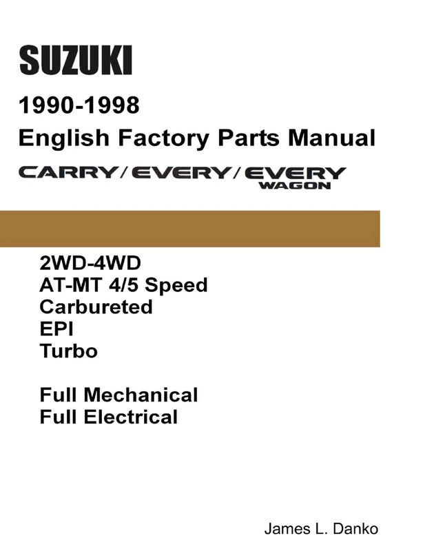Suzuki Carry & Every 1990-1998 English Factory Parts Catalogue - Image 1