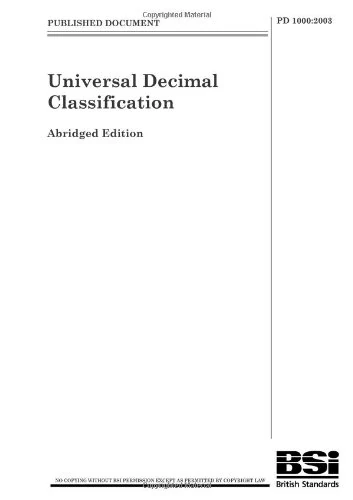 Universal Decimal Classification. Abridged Edition (PD 1000:2003) Ring bound
