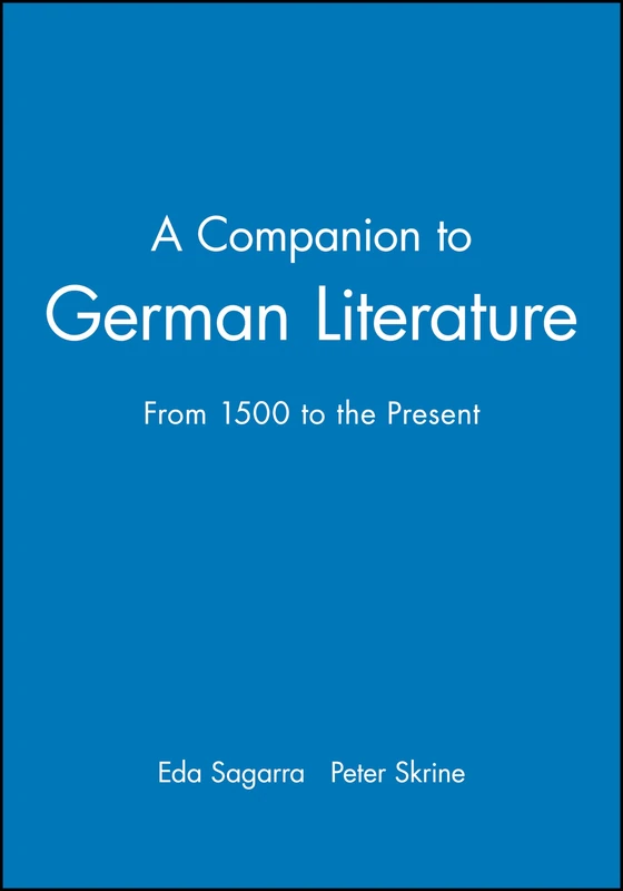 Wiley-Blackwell A Companion to German Literature Book