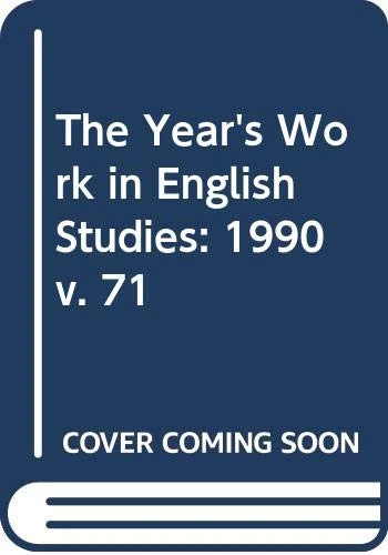 Year′s Work in English Studies Volume 71: v. 71