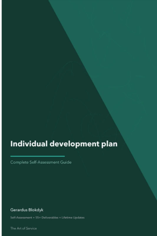Individual development plan Complete Self-Assessment Guide