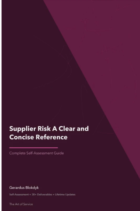 Supplier Risk A Clear and Concise Reference