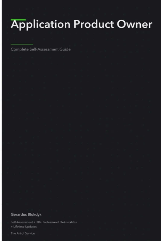 Application Product Owner Second Edition
