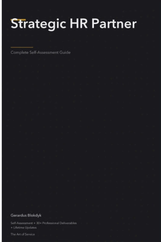 Strategic HR Partner A Complete Guide - 2019 Edition