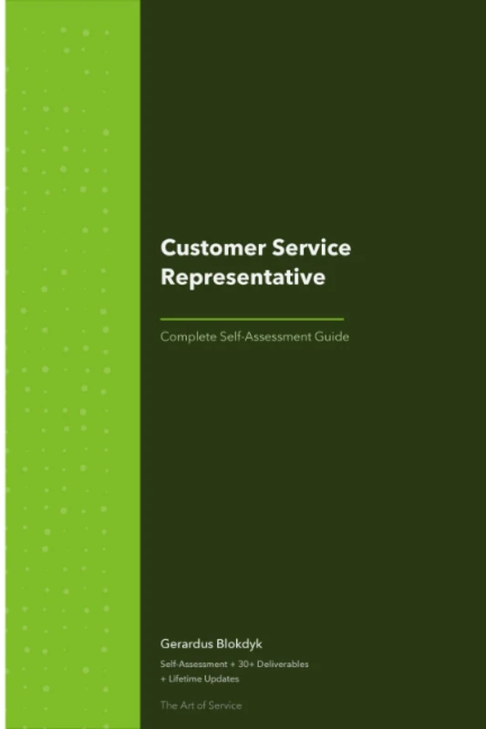 Customer Service Representative A Complete Guide - 2019 Edition